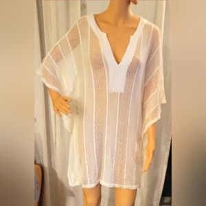 S-Twelve White Sheer Swim Coverup Size M.